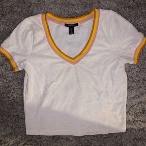 white forever 21 mid length tee